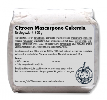 Citroen mascarpone cakemix   meel van de molen