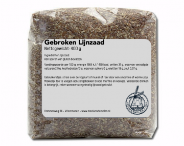 Lijnzaad gebroken   meel van de molen