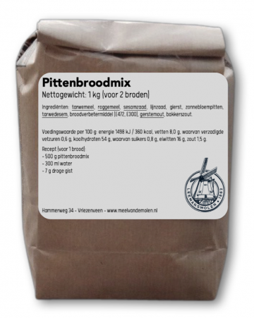 Pittenbroodmix 1kg   meel van de molen