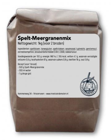 Spelt meergranenmix 1kg   meel van de molen