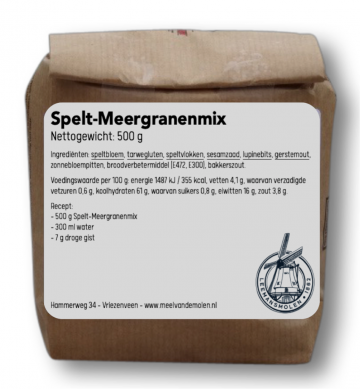 Spelt meergranenmix 500g   meel van de molen